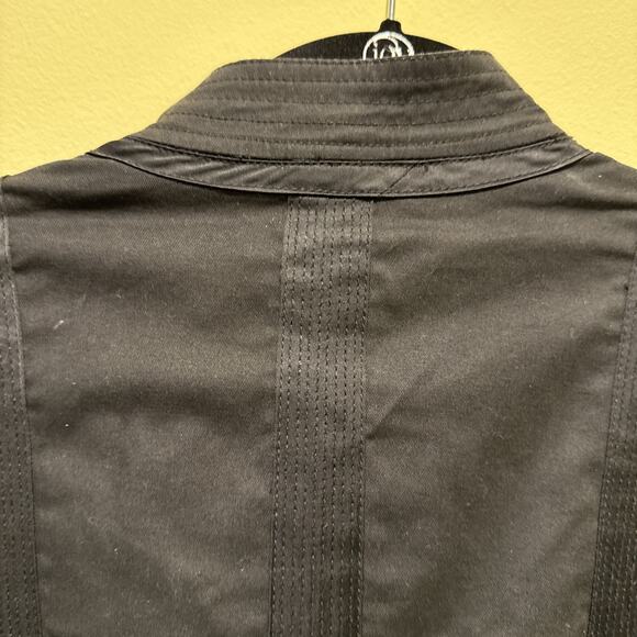 DKNY Women Black Jacket collared button up light jacket size 12 96% cotton - Picture 12 of 13